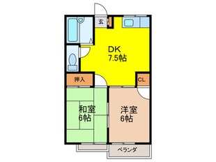 山崎ハイツ２の物件間取画像